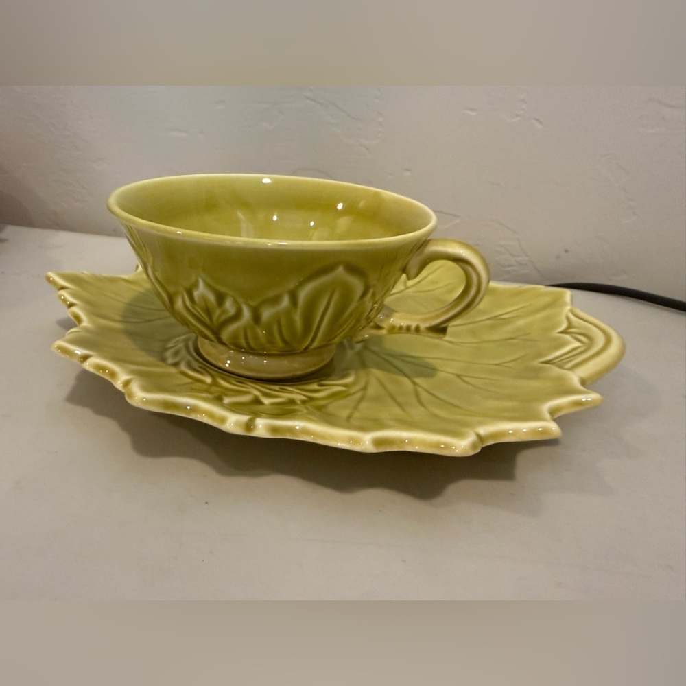 Vintage Steubenville Pottery Woodfield Luncheon Snack Set 9” Plate And 4” Cup